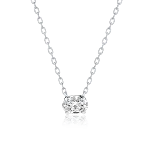 0.3ct Oval Diamond Pendant White Gold