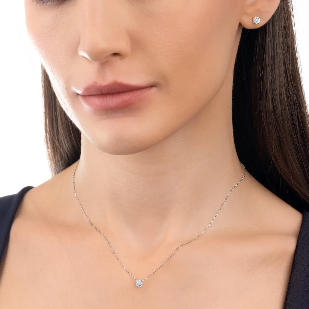 0.3ct Round Diamond Pendant White Gold