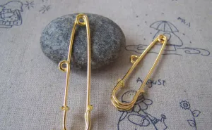 10 pcs Gold Kilt Pins Single Loop Safety Pins Broochs A1225