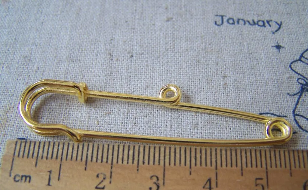10 pcs Gold Kilt Pins Single Loop Safety Pins Broochs A1225