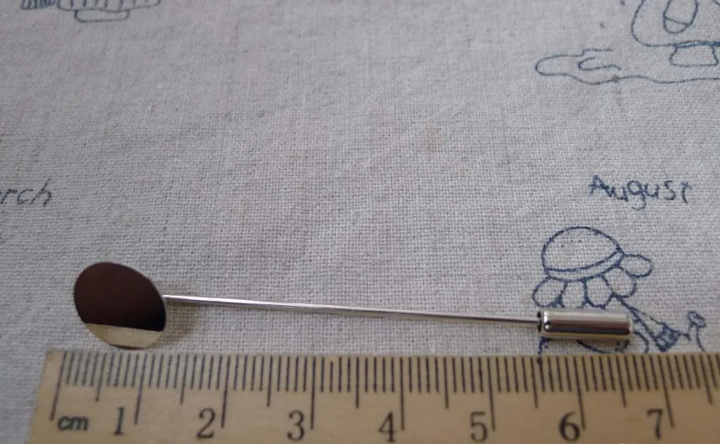 10 pcs Platinum Lapel Stick Pin Clutch With 12mm Pad  A7553