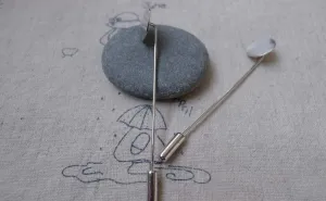 10 pcs Platinum Lapel Stick Pin Clutch With 12mm Pad  A7553