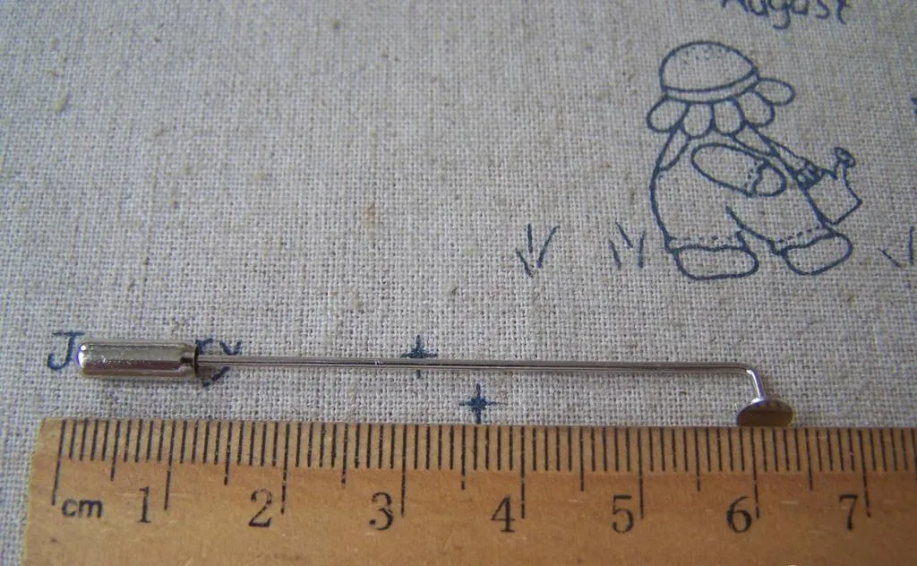 10 pcs Platinum Stick Pin Clutch Lapel Pin With 5mm Pad A4653