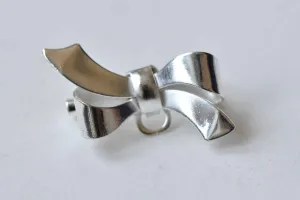 10 pcs Silver Bowtie Knot Safety Pin Brooch Pendants Findings A9051