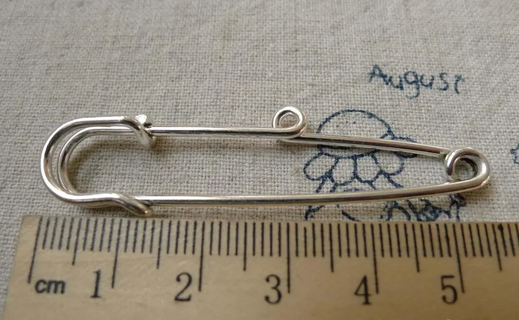 10 pcs Silver One Loop Kilt Safety Pins Broochs  A6556