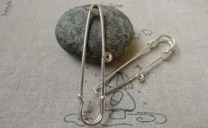 10 pcs Silver One Loop Kilt Safety Pins Broochs  A6556