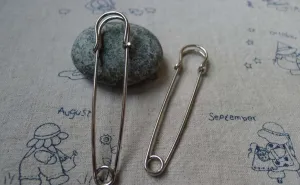 10 pcs Silvery Gray Steel Safety Pins Brooch A5521