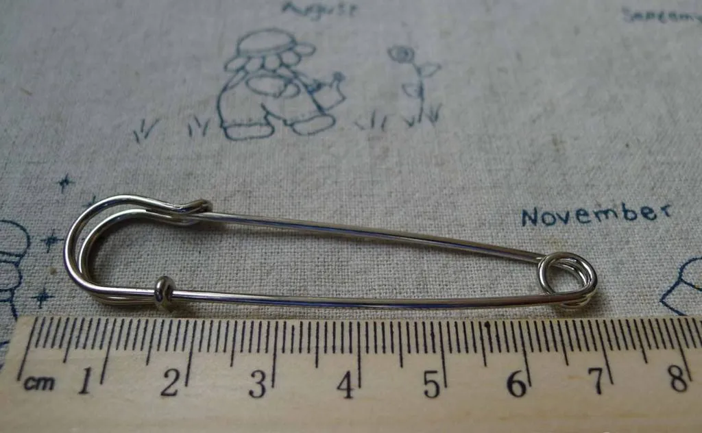10 pcs Silvery Gray Steel Safety Pins Brooch A5521