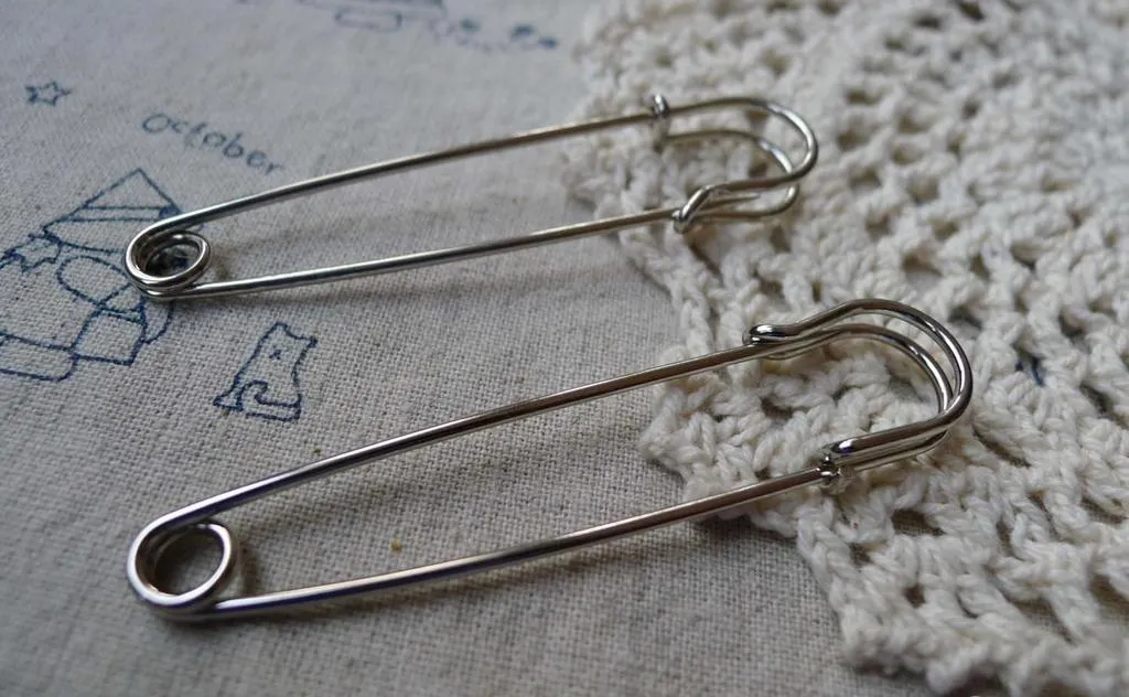 10 pcs Silvery Gray Steel Safety Pins Brooch A5521