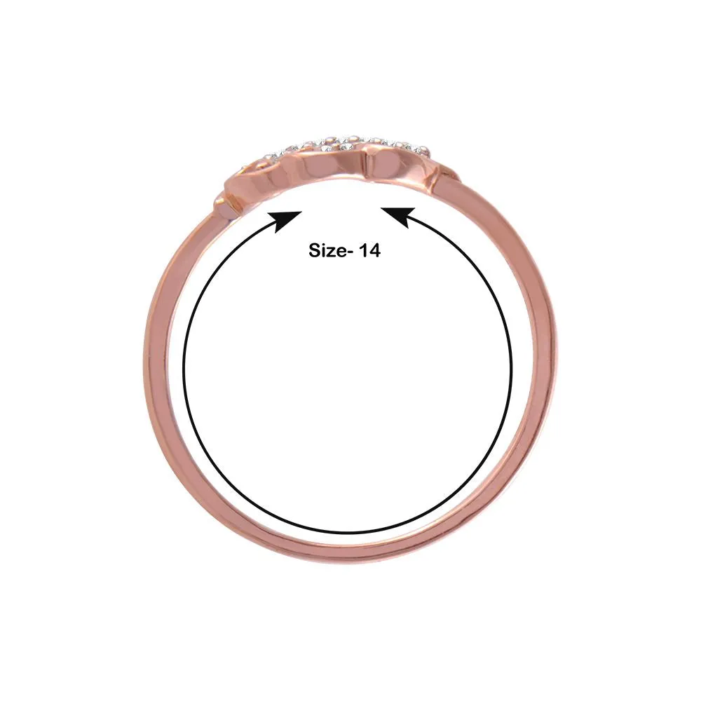 14k (585) Rose Gold And Diamond Ring For Women