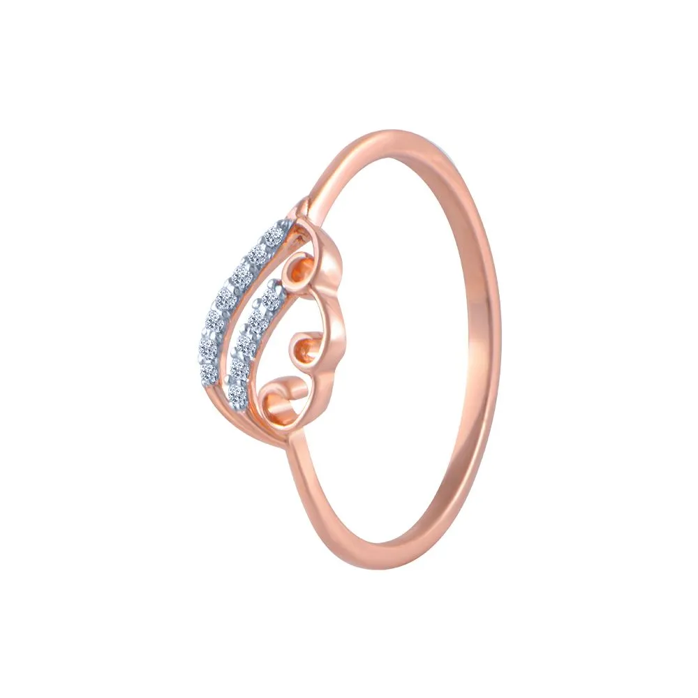 14k (585) Rose Gold And Diamond Ring For Women