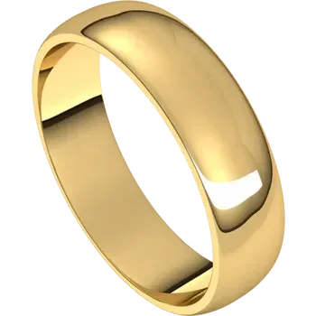 14k Gold 5MM Half Round Light Classic Wedding Band