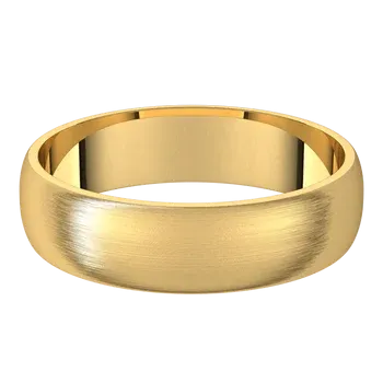 14k Gold 5MM Half Round Light Classic Wedding Band