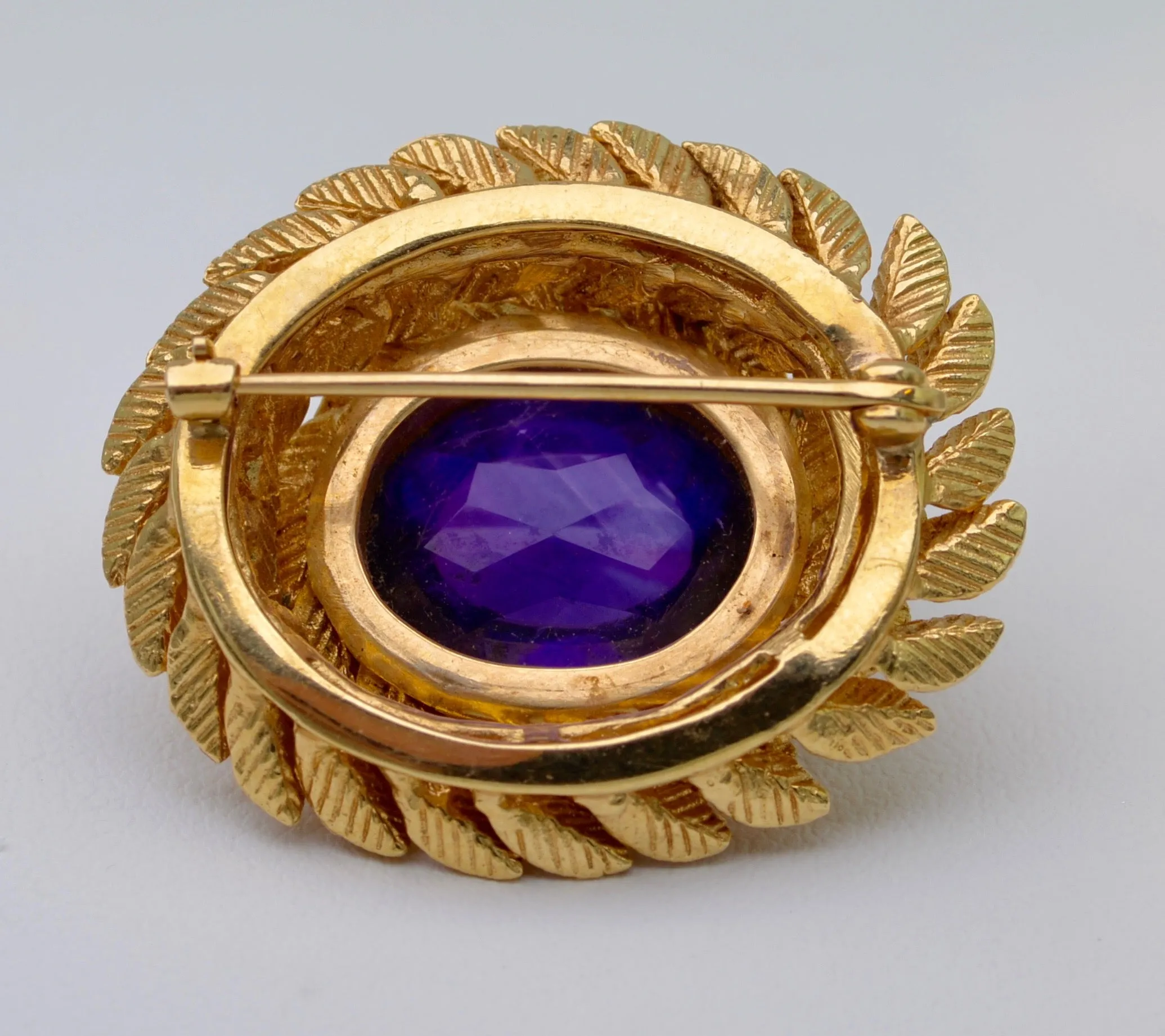 14K yellow gold Amethyst brooch, circa 1940