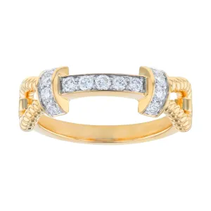 14K Yellow Gold Braided Diamond Ring