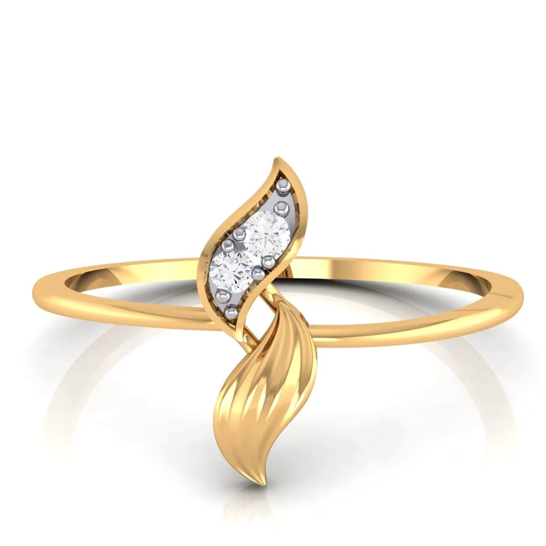 14K Yellow Gold Intricate Women's Diamond Ring - Delicate & Elegant