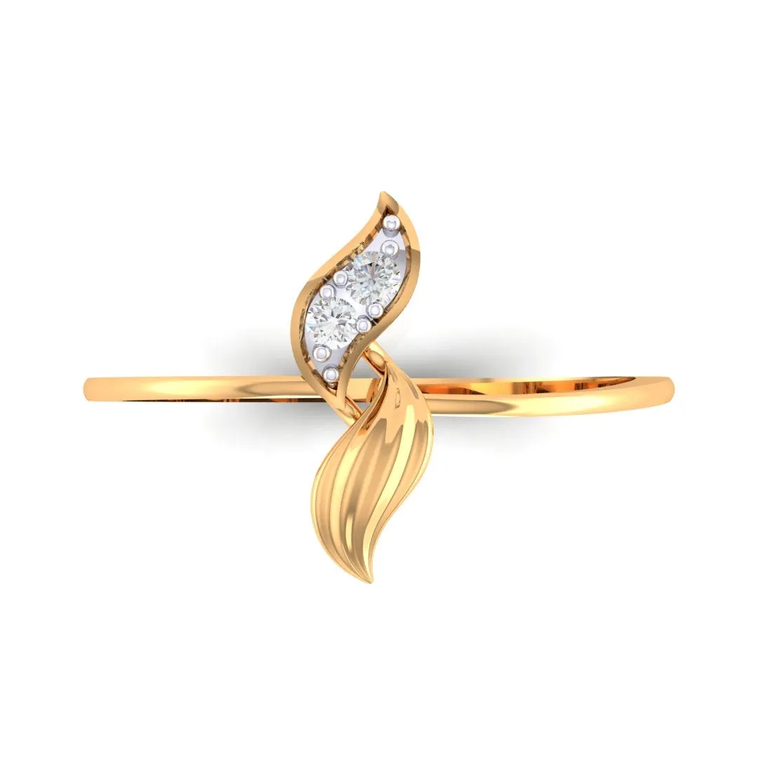 14K Yellow Gold Intricate Women's Diamond Ring - Delicate & Elegant