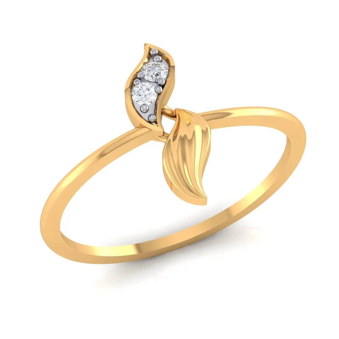 14K Yellow Gold Intricate Women's Diamond Ring - Delicate & Elegant