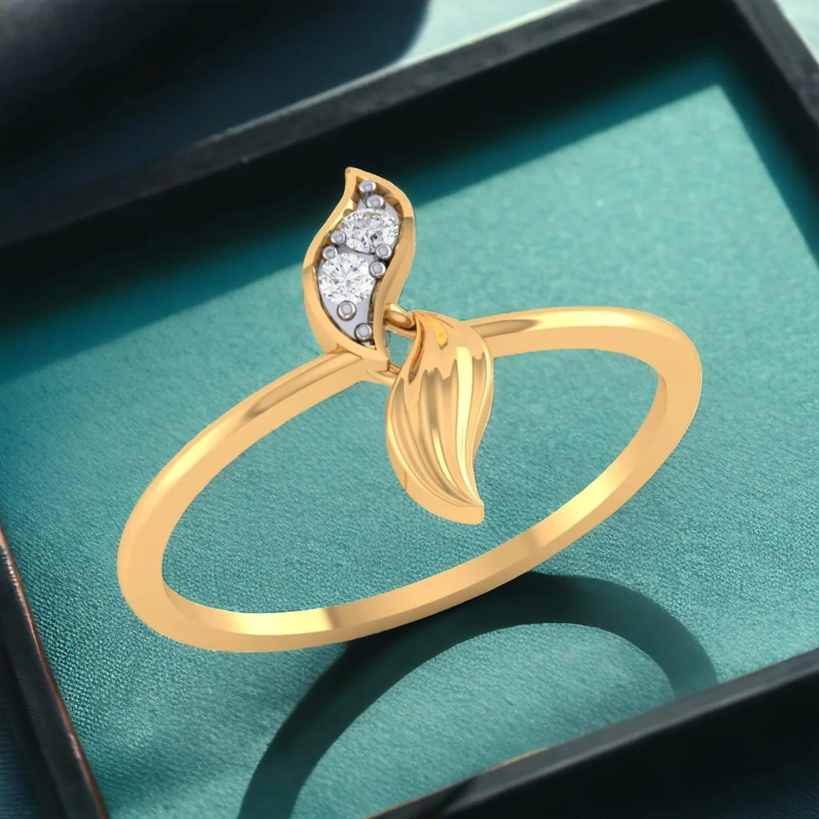 14K Yellow Gold Intricate Women's Diamond Ring - Delicate & Elegant