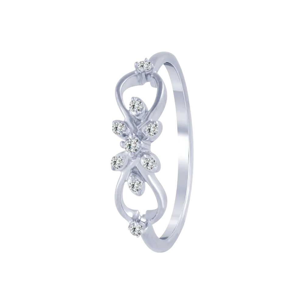 14KT (585) White Gold And Diamond Ring For Women