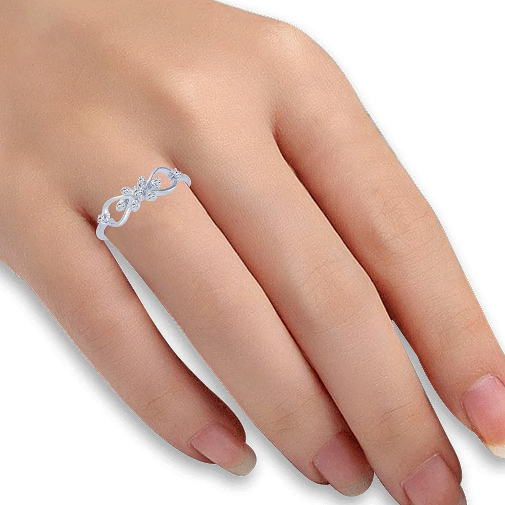 14KT (585) White Gold And Diamond Ring For Women
