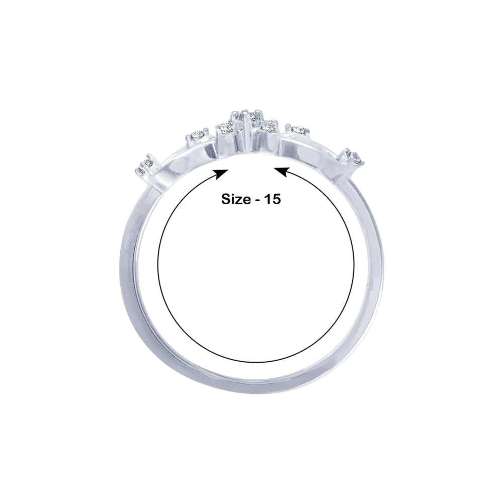 14KT (585) White Gold And Diamond Ring For Women