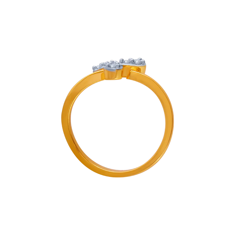 14KT (585) Yellow Gold And American Diamond Ring For Women