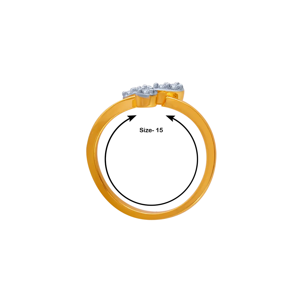 14KT (585) Yellow Gold And American Diamond Ring For Women