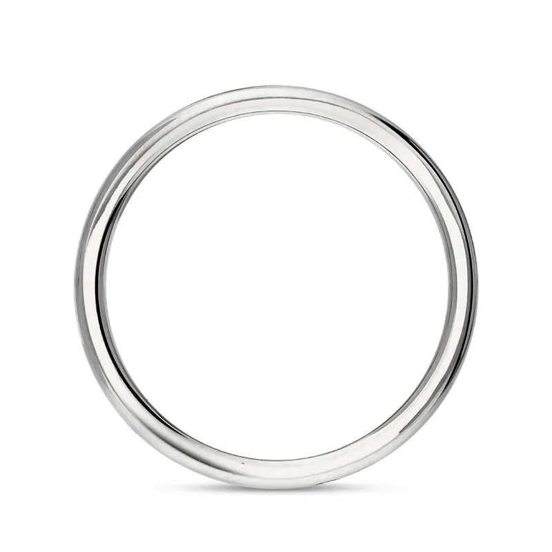 18ct White Gold 0.15ct Diamond King's Coronation Hallmark 4mm Ring D