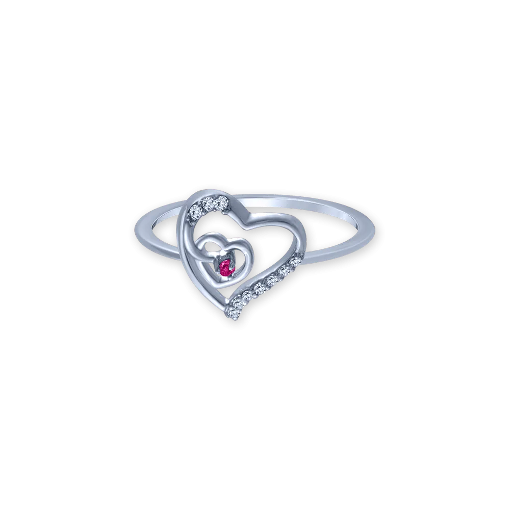 18k (750) White Gold And Diamond Ring For Women