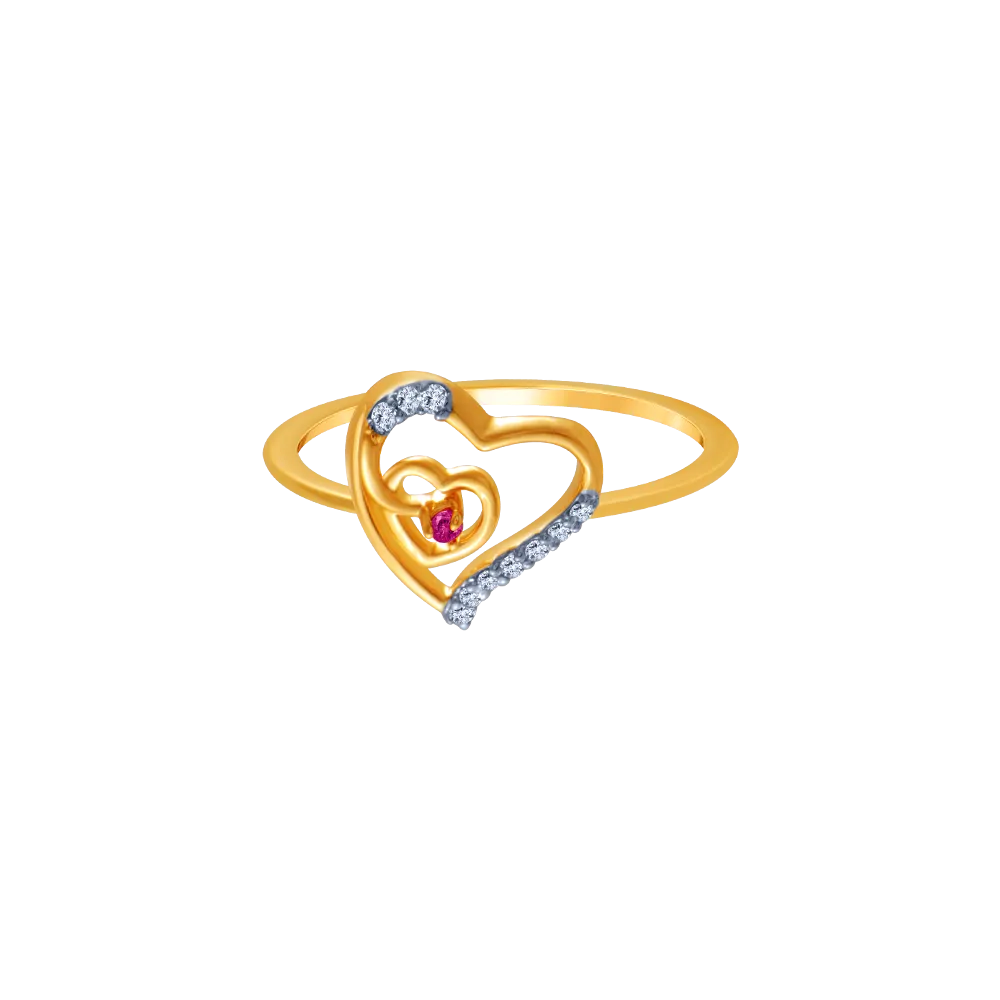 18k (750) Yellow Gold And Diamond Ring For Women