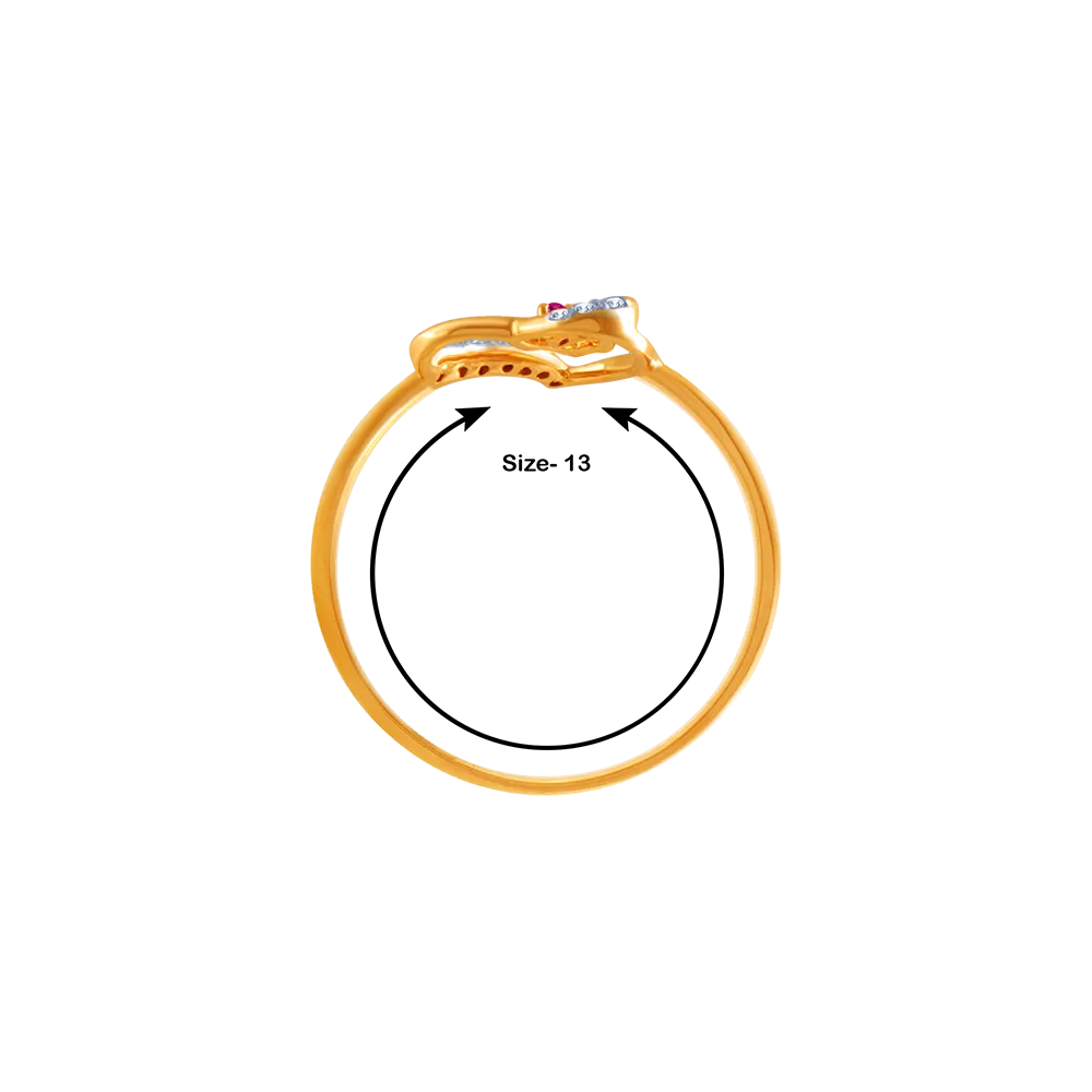 18k (750) Yellow Gold And Diamond Ring For Women