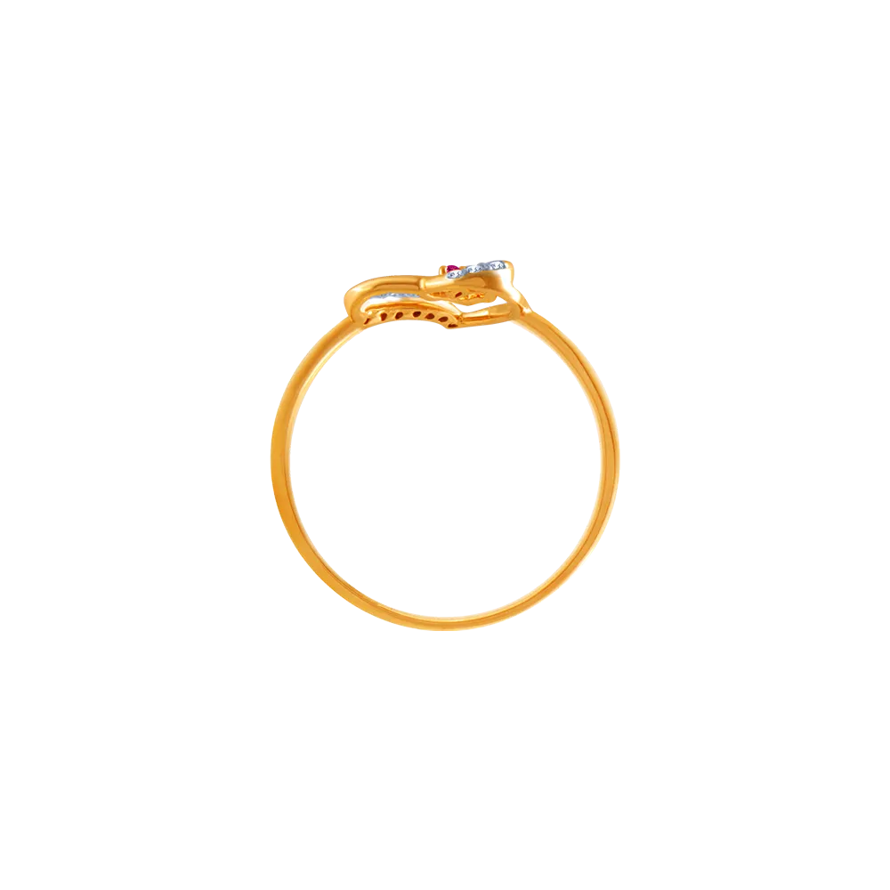 18k (750) Yellow Gold And Diamond Ring For Women