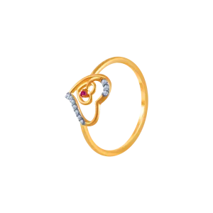 18k (750) Yellow Gold And Diamond Ring For Women