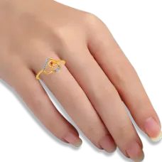 18k (750) Yellow Gold And Diamond Ring For Women