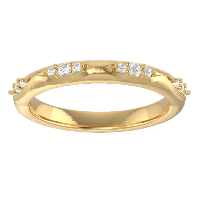 18k Yellow Gold Diamond Wedding Band