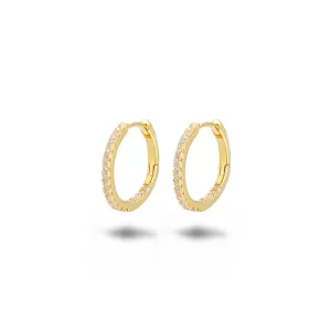 18k yellow gold earrings assembled with zirconium oxide
