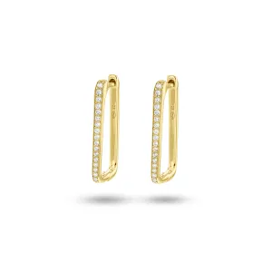 18k yellow gold earrings assembled with zirconium oxide