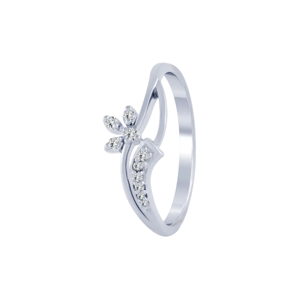 18KT (750) White Gold And Diamond Ring For Women