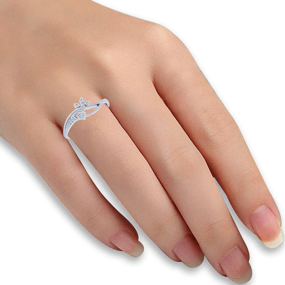 18KT (750) White Gold And Diamond Ring For Women