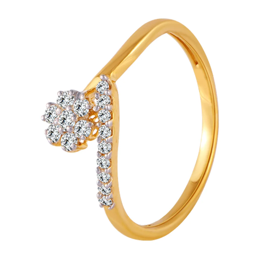 18KT (750) Yellow Gold And Diamond Ring For Women