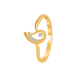 18KT (750) Yellow Gold And Diamond Ring For Women