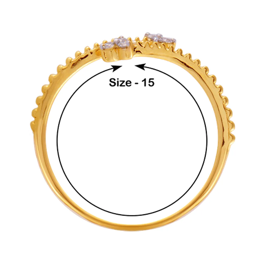 18KT (750) Yellow Gold And Diamond Ring For Women