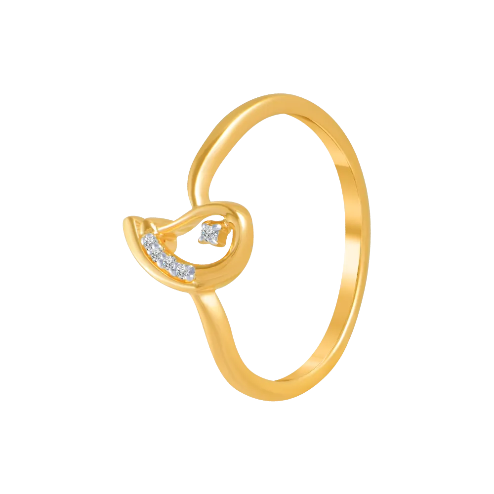 18KT (750) Yellow Gold And Diamond Ring For Women