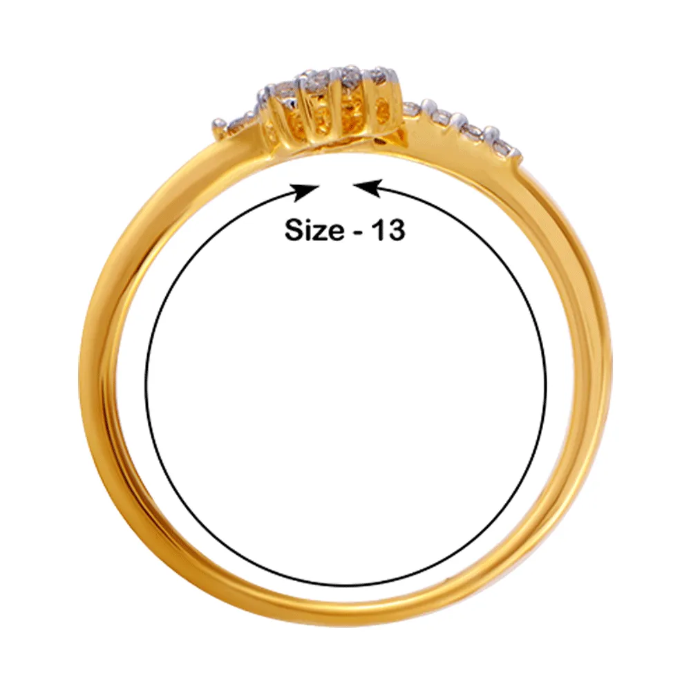 18KT (750) Yellow Gold And Diamond Ring For Women
