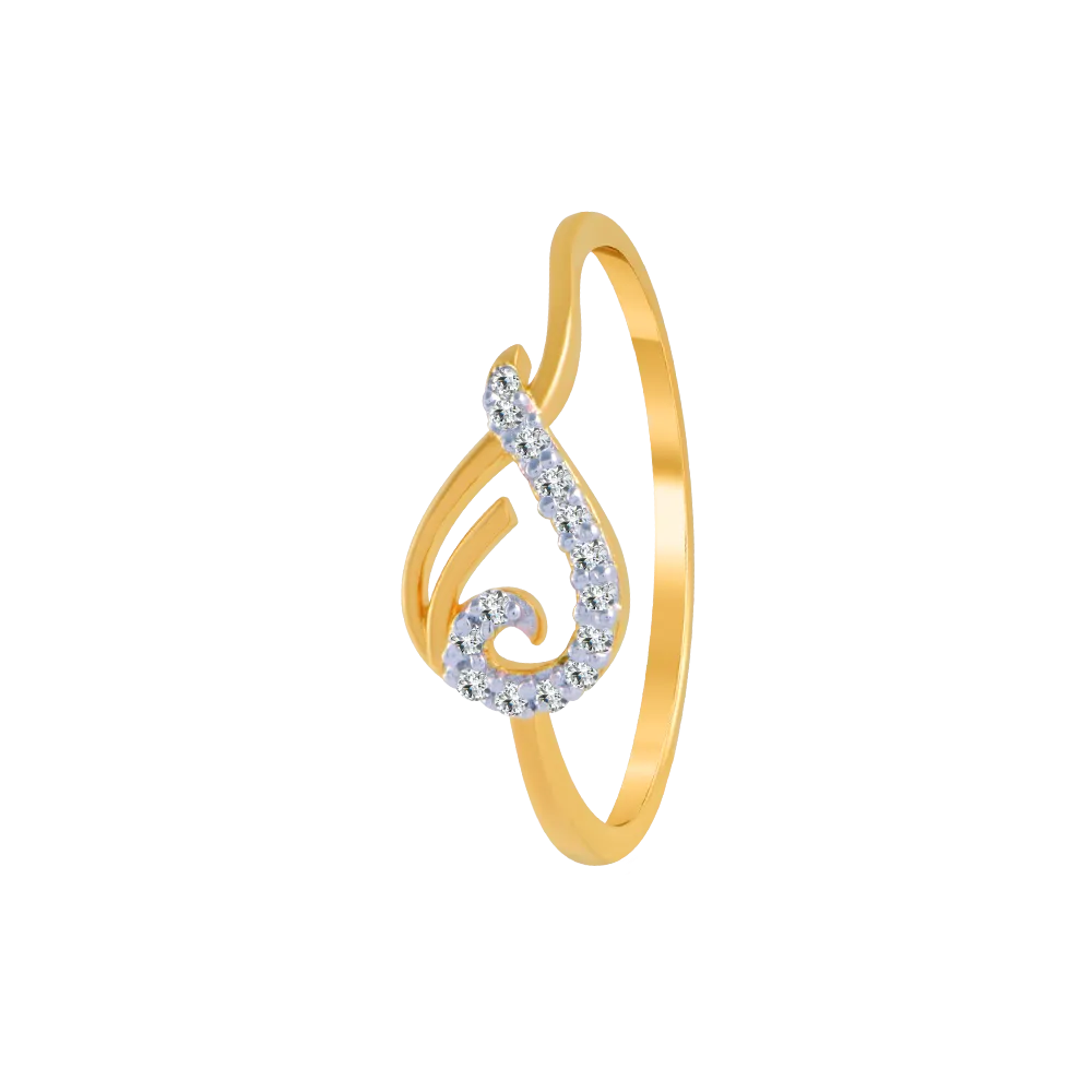 18KT (750) Yellow Gold And Diamond Ring For Women