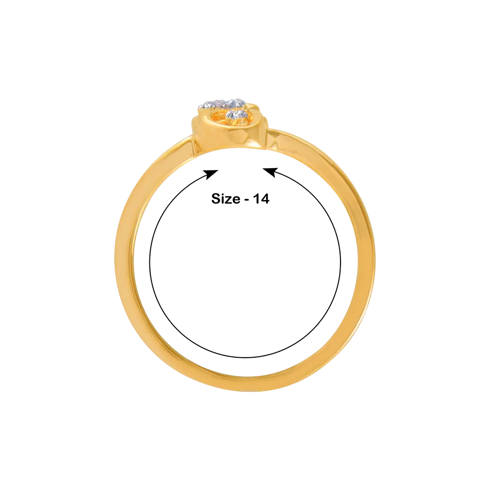18KT (750) Yellow Gold And Diamond Ring For Women