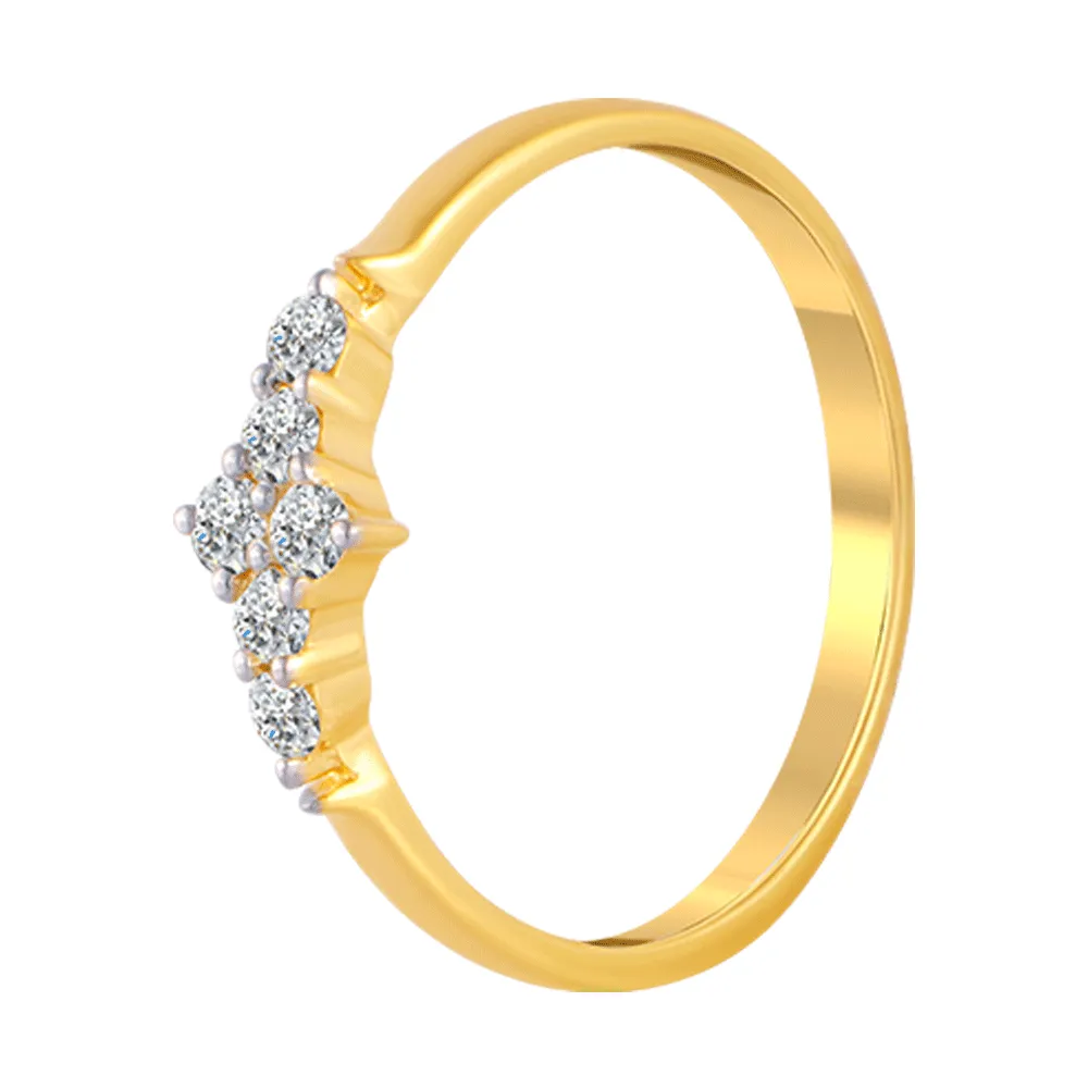 18KT (750) Yellow Gold And Diamond Ring For Women
