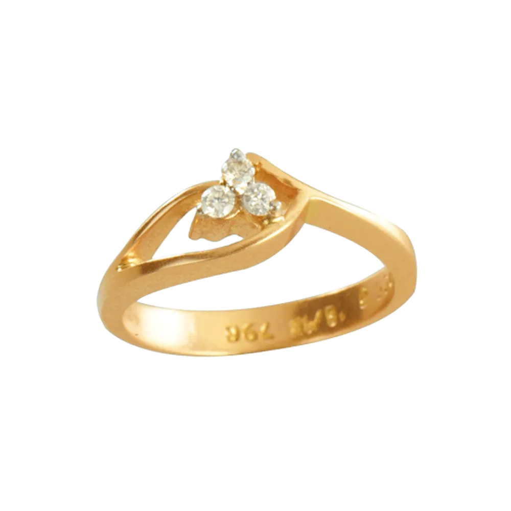 18KT (750) Yellow Gold And Diamond Ring For Women
