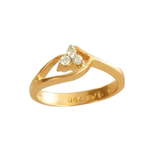 18KT (750) Yellow Gold And Diamond Ring For Women